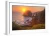 Setting Sun at Trinidad, Northern California Coast-Vincent James-Framed Photographic Print