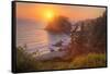 Setting Sun at Trinidad, Northern California Coast-Vincent James-Framed Stretched Canvas