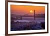 Setting Sun Behind Golden Gate Bridge, Downtown San Francisco-Vincent James-Framed Photographic Print