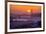 Setting Sun Behind Golden Gate Bridge, Downtown San Francisco-Vincent James-Framed Photographic Print