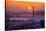 Setting Sun Behind Golden Gate Bridge, Downtown San Francisco-Vincent James-Stretched Canvas