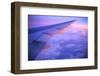 Setting Sun Hitting Airplane Wing-null-Framed Photographic Print