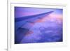 Setting Sun Hitting Airplane Wing-null-Framed Photographic Print