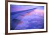 Setting Sun Hitting Airplane Wing-null-Framed Photographic Print