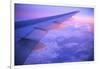 Setting Sun Hitting Airplane Wing-null-Framed Photographic Print