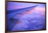 Setting Sun Hitting Airplane Wing-null-Framed Photographic Print