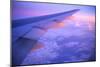 Setting Sun Hitting Airplane Wing-null-Mounted Photographic Print