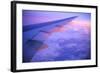 Setting Sun Hitting Airplane Wing-null-Framed Photographic Print