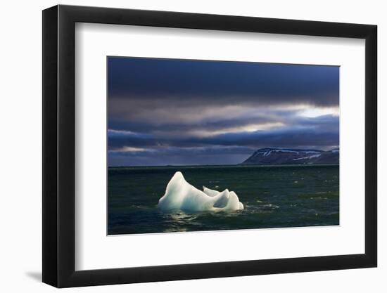 Setting Sun Lights Iceberg in Palanderbukta Bay-Paul Souders-Framed Photographic Print