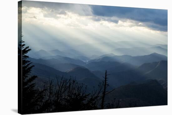 Setting Sun on Mountains in the Blue Ridge Mountains of Western North Carolina-Vince M. Camiolo-Stretched Canvas