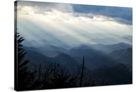 Setting Sun on Mountains in the Blue Ridge Mountains of Western North Carolina-Vince M. Camiolo-Stretched Canvas