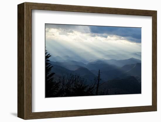 Setting Sun on Mountains in the Blue Ridge Mountains of Western North Carolina-Vince M. Camiolo-Framed Photographic Print