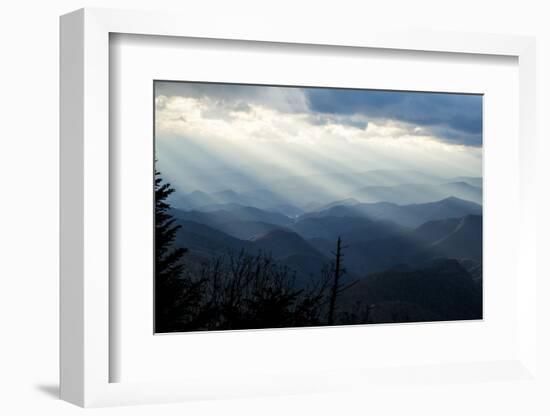 Setting Sun on Mountains in the Blue Ridge Mountains of Western North Carolina-Vince M. Camiolo-Framed Photographic Print