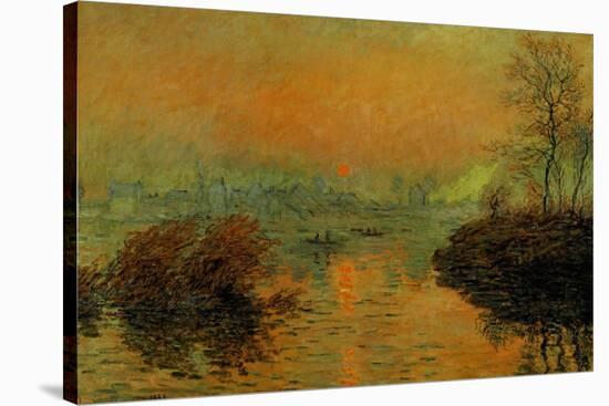 Setting Sun on the Seine at Lavacourt, Effect of Winter, 1880-Claude Monet-Stretched Canvas