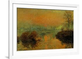 Setting Sun on the Seine at Lavacourt, Effect of Winter, 1880-Claude Monet-Framed Giclee Print