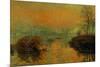 Setting Sun on the Seine at Lavacourt, Effect of Winter, 1880-Claude Monet-Mounted Giclee Print