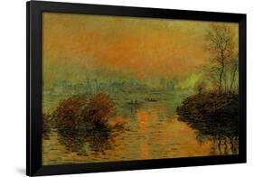Setting Sun on the Seine at Lavacourt, Effect of Winter, 1880-Claude Monet-Framed Giclee Print
