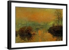 Setting Sun on the Seine at Lavacourt, Effect of Winter, 1880-Claude Monet-Framed Giclee Print