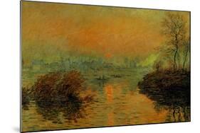 Setting Sun on the Seine at Lavacourt, Effect of Winter, 1880-Claude Monet-Mounted Giclee Print