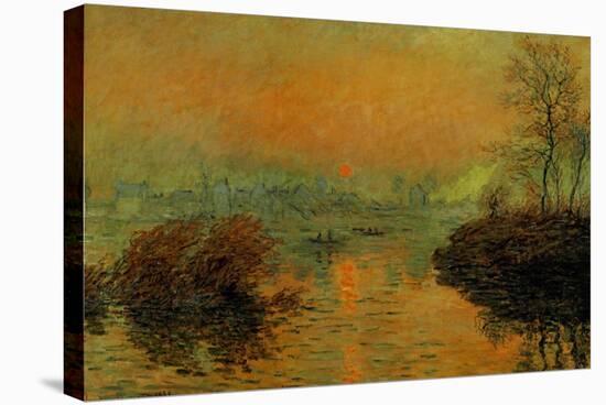 Setting Sun on the Seine at Lavacourt, Effect of Winter, 1880-Claude Monet-Stretched Canvas