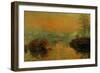 Setting Sun on the Seine at Lavacourt, Effect of Winter, 1880-Claude Monet-Framed Giclee Print