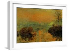 Setting Sun on the Seine at Lavacourt, Effect of Winter, 1880-Claude Monet-Framed Giclee Print