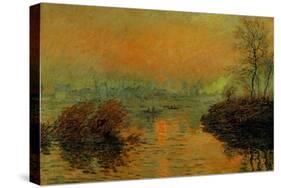 Setting Sun on the Seine at Lavacourt, Effect of Winter, 1880-Claude Monet-Stretched Canvas