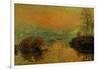 Setting Sun on the Seine at Lavacourt, Effect of Winter, 1880-Claude Monet-Framed Giclee Print