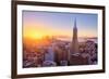 Setting Sun Over Cityscape, Golden Gate Bridge, Downtown San Francisco-Vincent James-Framed Photographic Print