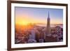 Setting Sun Over Cityscape, Golden Gate Bridge, Downtown San Francisco-Vincent James-Framed Photographic Print