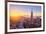 Setting Sun Over Cityscape, Golden Gate Bridge, Downtown San Francisco-Vincent James-Framed Photographic Print