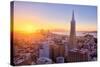 Setting Sun Over Cityscape, Golden Gate Bridge, Downtown San Francisco-Vincent James-Stretched Canvas