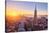 Setting Sun Over Cityscape, Golden Gate Bridge, Downtown San Francisco-Vincent James-Stretched Canvas