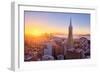 Setting Sun Over Cityscape, Golden Gate Bridge, Downtown San Francisco-Vincent James-Framed Photographic Print