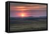 Setting Sun over Harvested Field, Gleichen, Alberta, Canada-null-Framed Stretched Canvas