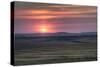 Setting Sun over Harvested Field, Gleichen, Alberta, Canada-null-Stretched Canvas