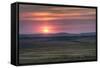 Setting Sun over Harvested Field, Gleichen, Alberta, Canada-null-Framed Stretched Canvas
