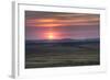 Setting Sun over Harvested Field, Gleichen, Alberta, Canada-null-Framed Photographic Print