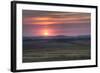Setting Sun over Harvested Field, Gleichen, Alberta, Canada-null-Framed Photographic Print
