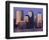 Setting Sun Reflects Off Building Windows on Manhattan Skyline, New York City, New York, Usa-Paul Souders-Framed Photographic Print