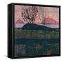 Setting Sun-Egon Schiele-Framed Stretched Canvas