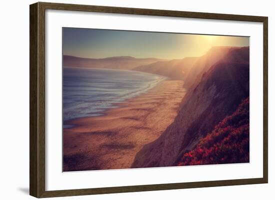 Setting Sunscape at Point Reyes-Vincent James-Framed Photographic Print