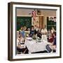 "Setting the Table", February 16, 1957-Stevan Dohanos-Framed Giclee Print