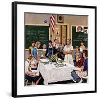 "Setting the Table", February 16, 1957-Stevan Dohanos-Framed Giclee Print