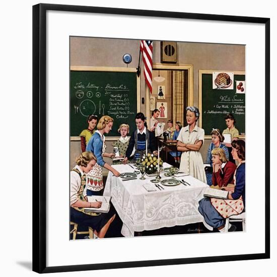 "Setting the Table", February 16, 1957-Stevan Dohanos-Framed Giclee Print