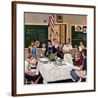 "Setting the Table", February 16, 1957-Stevan Dohanos-Framed Giclee Print