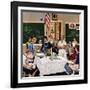 "Setting the Table", February 16, 1957-Stevan Dohanos-Framed Giclee Print