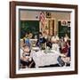 "Setting the Table", February 16, 1957-Stevan Dohanos-Framed Giclee Print