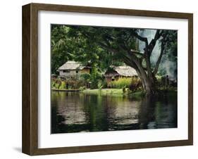 Settlement of Huts Beside the Sepik River, Papua New Guinea, Pacific Islands, Pacific-Sassoon Sybil-Framed Photographic Print