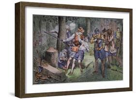 Settlement of Jamestown, Virginia in 1607-American School-Framed Giclee Print